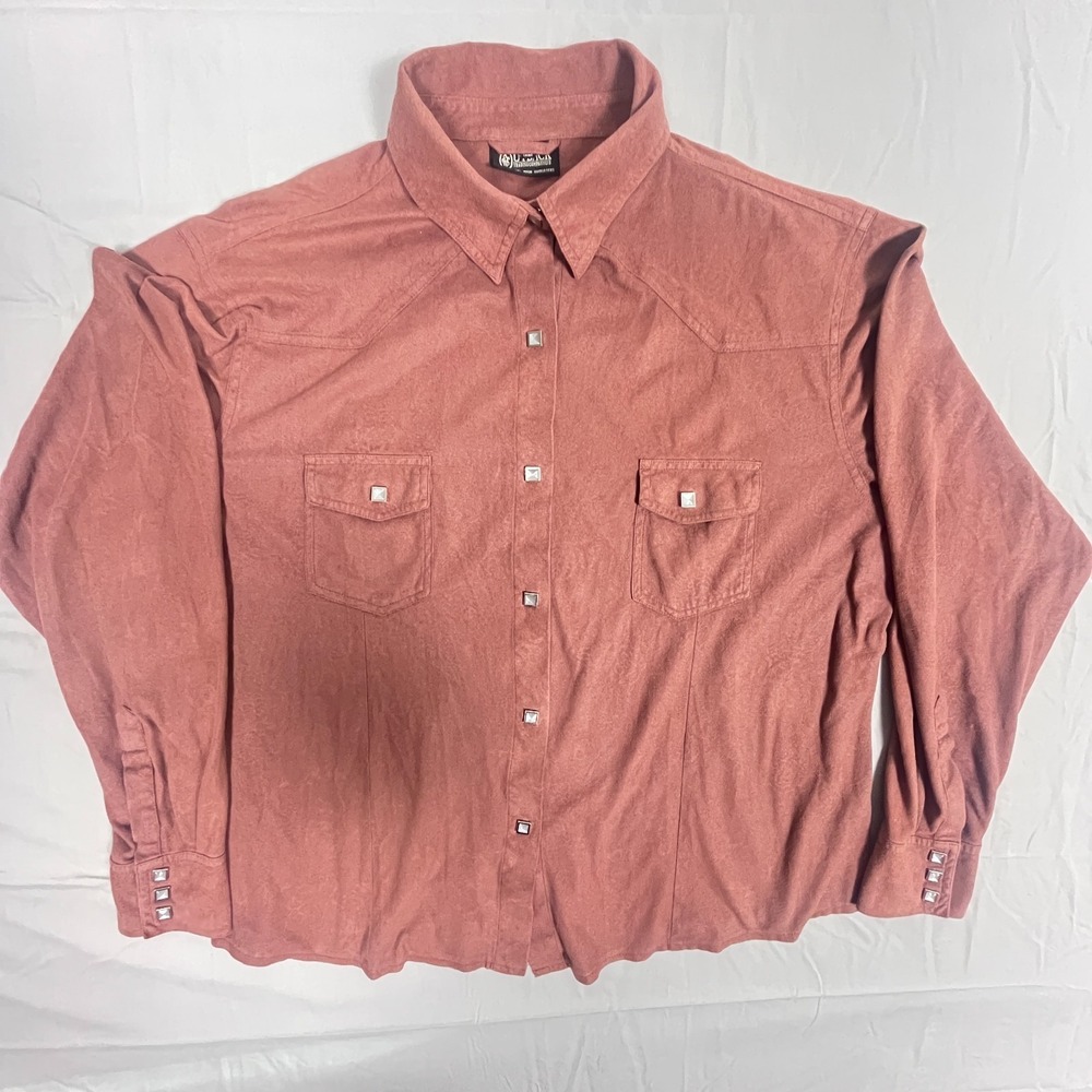 Outback Western Shirt Womens 2XL Dusty Rose Rodeo Country Wear Pearl Snap‎